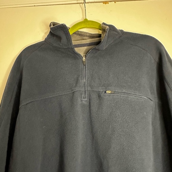 LL Bean 1/4 Zip Polar Fleece Pullover Jacket Men's XL Navy Blue. Soft Zip Pocket - Picture 9 of 11